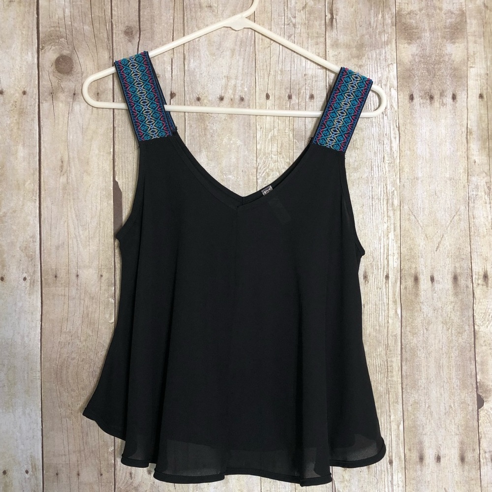 Flowy Black Sheer Tank Top